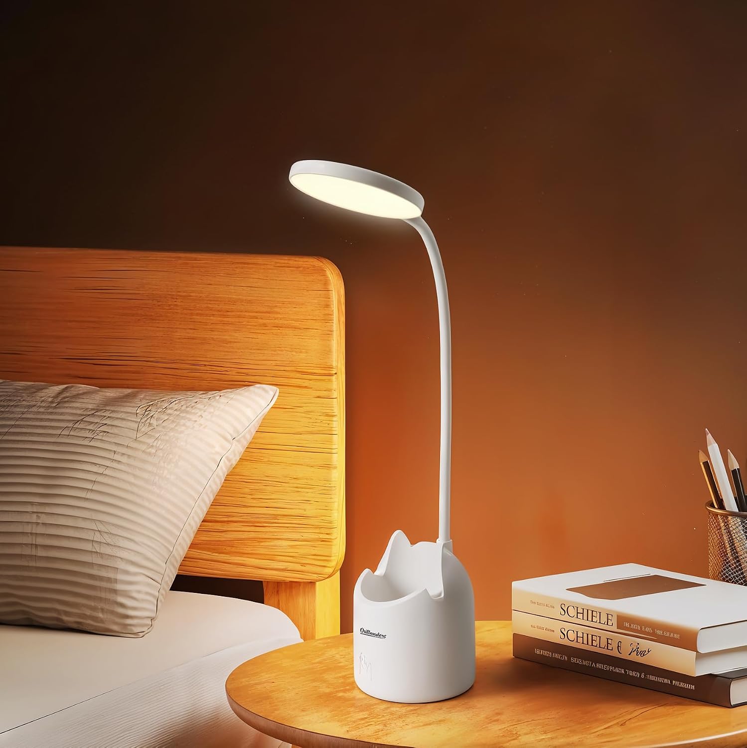Outlanders Study Table Lamp Rechargeable | 3 Light Modes, Dimmable LED Table Lamp for Study Room | Flexible Neck, Pen & Mo