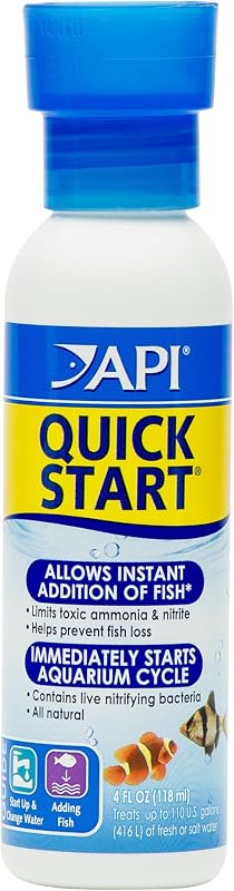 QUICK START Freshwater and Saltwater Aquarium Nitrifying Bacteria 4-Ounce Bottle | Freshwater and Saltwater