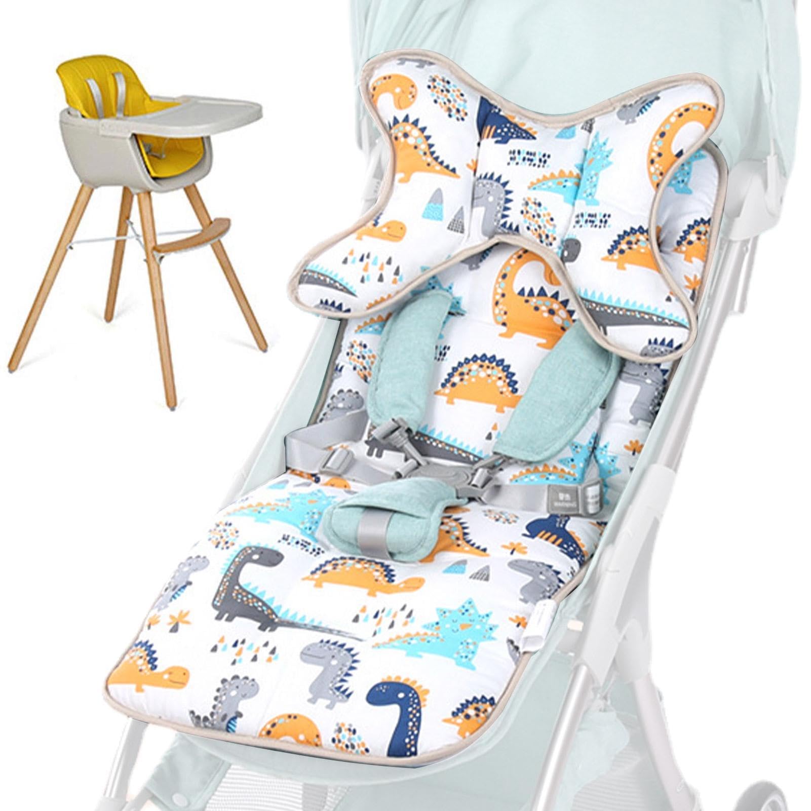 Pram Liner - Cotton Seat Cover for Pram Inserts | Baby Pushchair Soft Cushion, Seat Cushion Pad Cover Non-Slip Car Seat Accessories Soft BAB