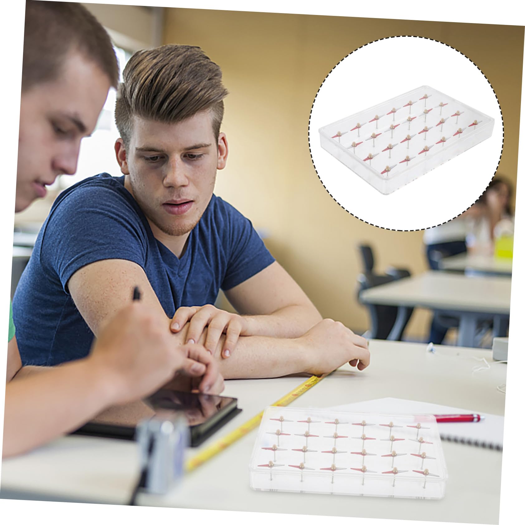 Kit Pédagogique de Modèle Magnétique pour Cours de Science 24 Aiguilles Magnétiques en Plastique pour Élèves, pour Projets DIY et Démonstrations