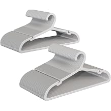 ABHENG 100 Pack Clothes Hangers, Non Slip Plastic Coat Hangers, Space Saving, Heavy Duty, Hanging Dry Wet Clothes, 16.4" x 8.3", Gray, UAPY05100G