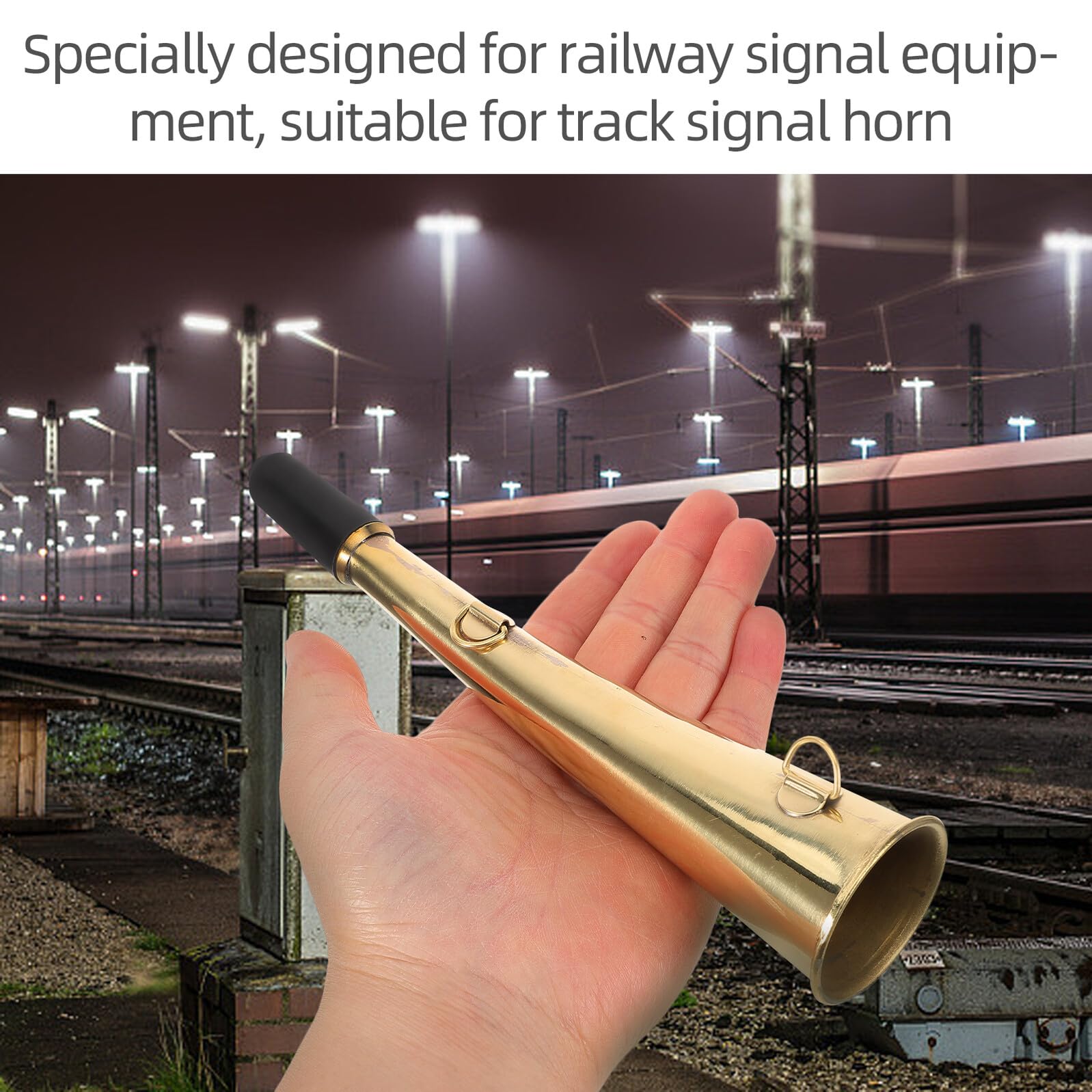 Luxshiny Kupfernes Eisenbahnhorn Zug Hupe mit Klaren Lauten Klang und Einfach zu Bedienendem Bulligen Horn für Eisenbahn Signalgeräte im Schienenverkehr