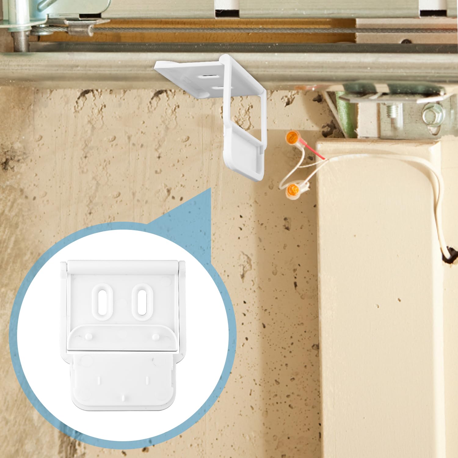 Tinoaly 2uds Soportes Sensor de Puerta Garaje para Ring Sensores Contacto de Alarma, Soporte Montaje Duradero para Puerta Garaje Accesorios Seguridad con Tornillos Fácil Instalación