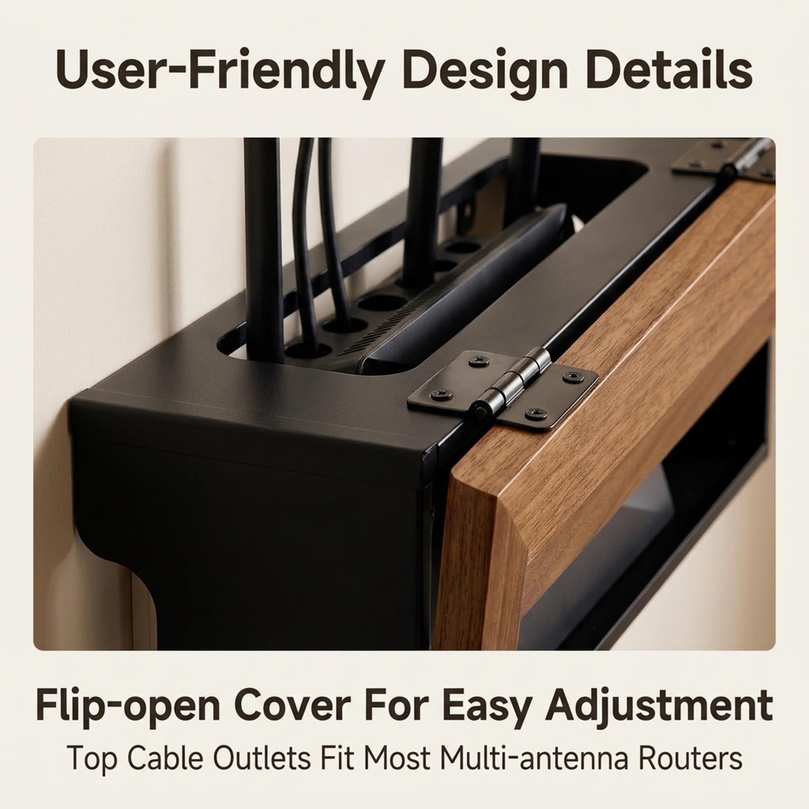 Retro-Stil Router-Versteck, WLAN Box aus Holz, Dekorative Kabelabdeckung
