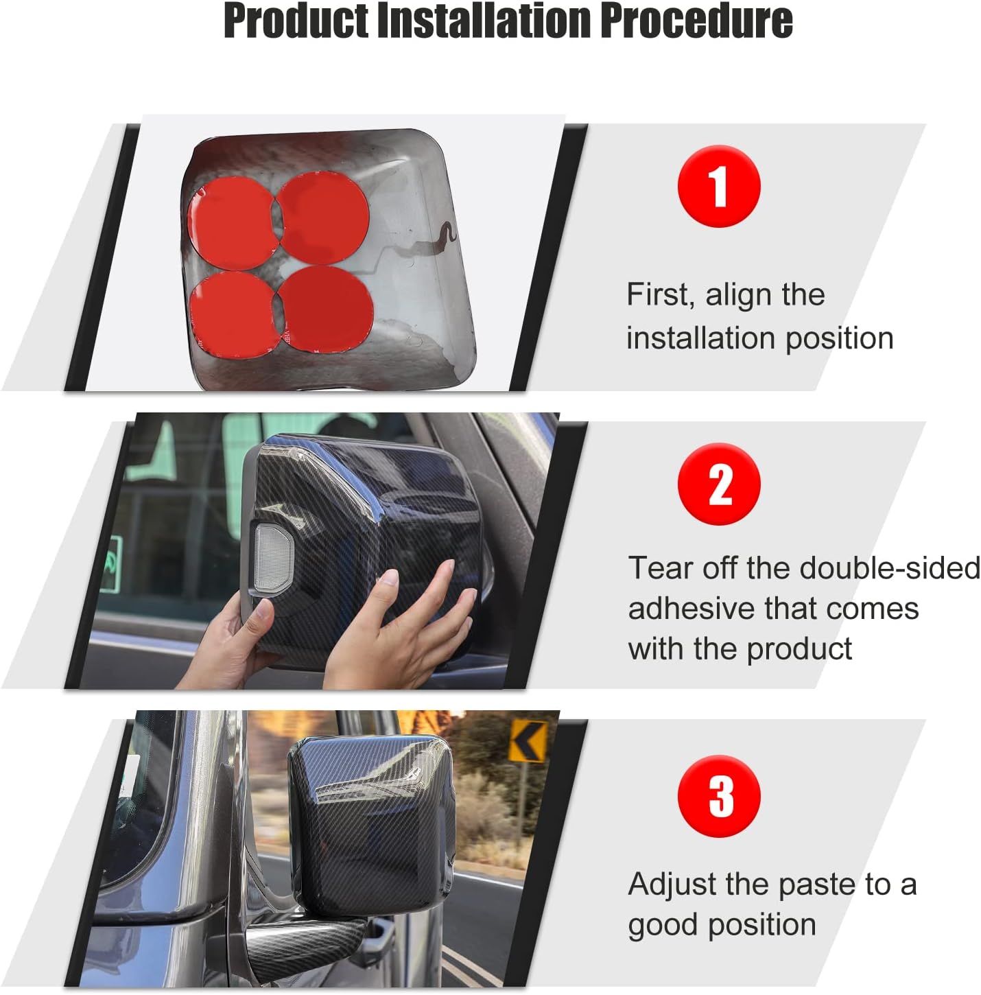 JWWY Wrangler JL Rearview Mirror Shell Reversing Mirro Side Mirror Base Trim for 2018-2024+ Jeep Wrangler JL Accessories Exterior Accessories Carbon Fiber 6pcs