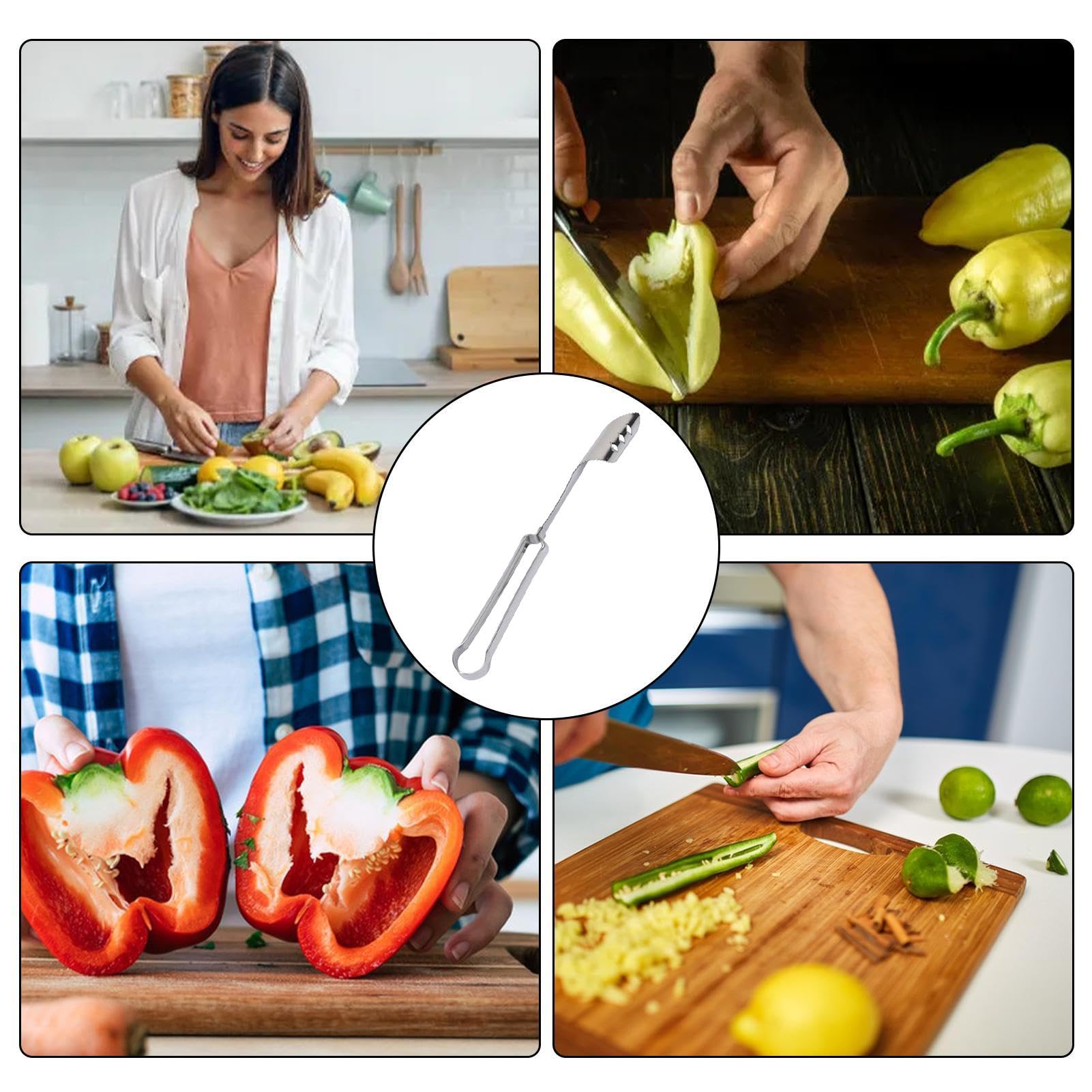Lot De 3 Dénoyauteurs En Inox - Pour Cerises, Poivrons, Tomates... Avec Poignée Ergonomique, 20 Cm