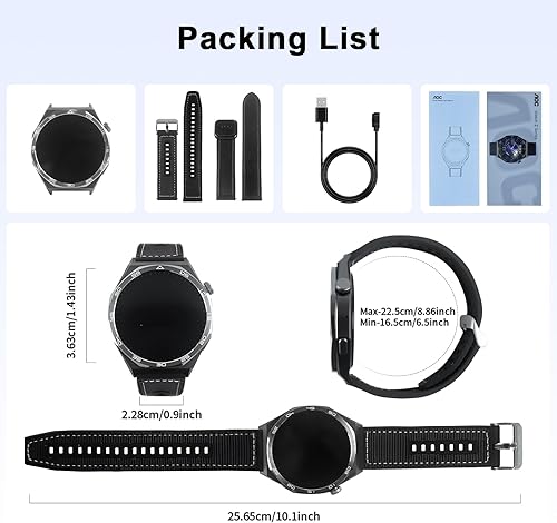 Miniatura 8 de AOC Smartwatch Fitness Sports Watch 1.43 AMOLED HD pantalla táctil, AI GPT, llamada Bluetooth, asistente de voz, monitoreo de frecuencia cardíaca y