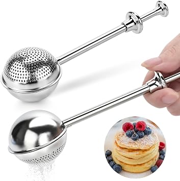 2PCS Flour Duster for Bread Baking, Premium Bake Sifter Ball