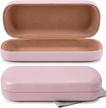 Hard Glasses Case, PU Leather Glasses Box, Portable Protective Glasses Case with Microfibre Cloth