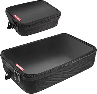 HAUTMEC 2-Piece Hard Tool Case Organizer with Clear Window, 1680D Water-Resistant Tool Pouches with Rigid EVA Base & Double Zipper, Utility Storage Bags for Small Tools & Accessories – HT0403