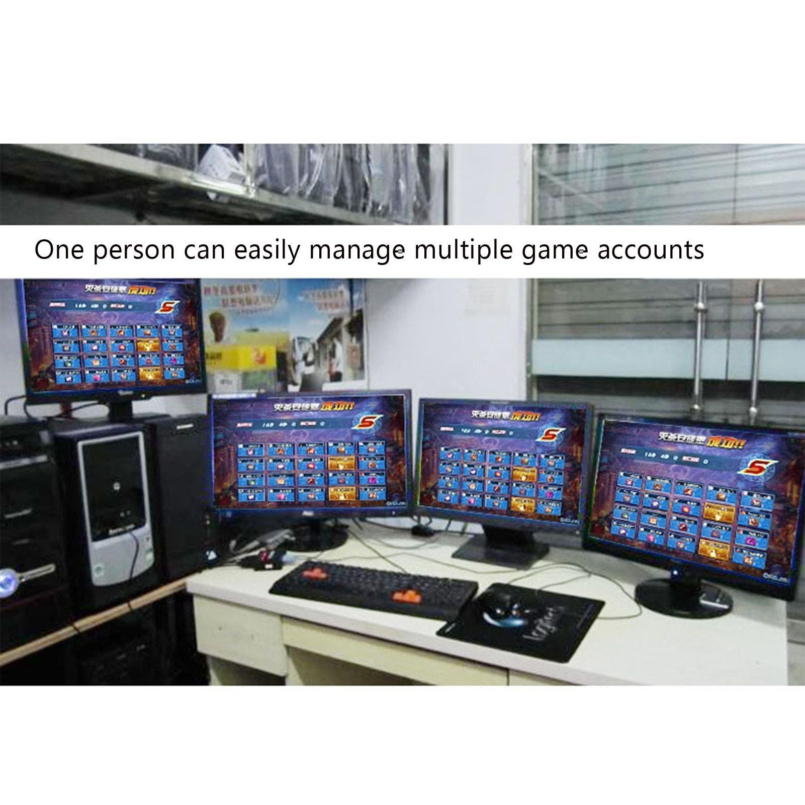 4/16-Port DNF Multi-Open Game Control Synchronizer, KVM-Switch/-Verteiler, USB-Tastatur- & Maus-Synchronisations-Controller, USB-Synchronisierer/-Teiler, Für Mehrere PCs Mac, Windows, Linux(16 ports)