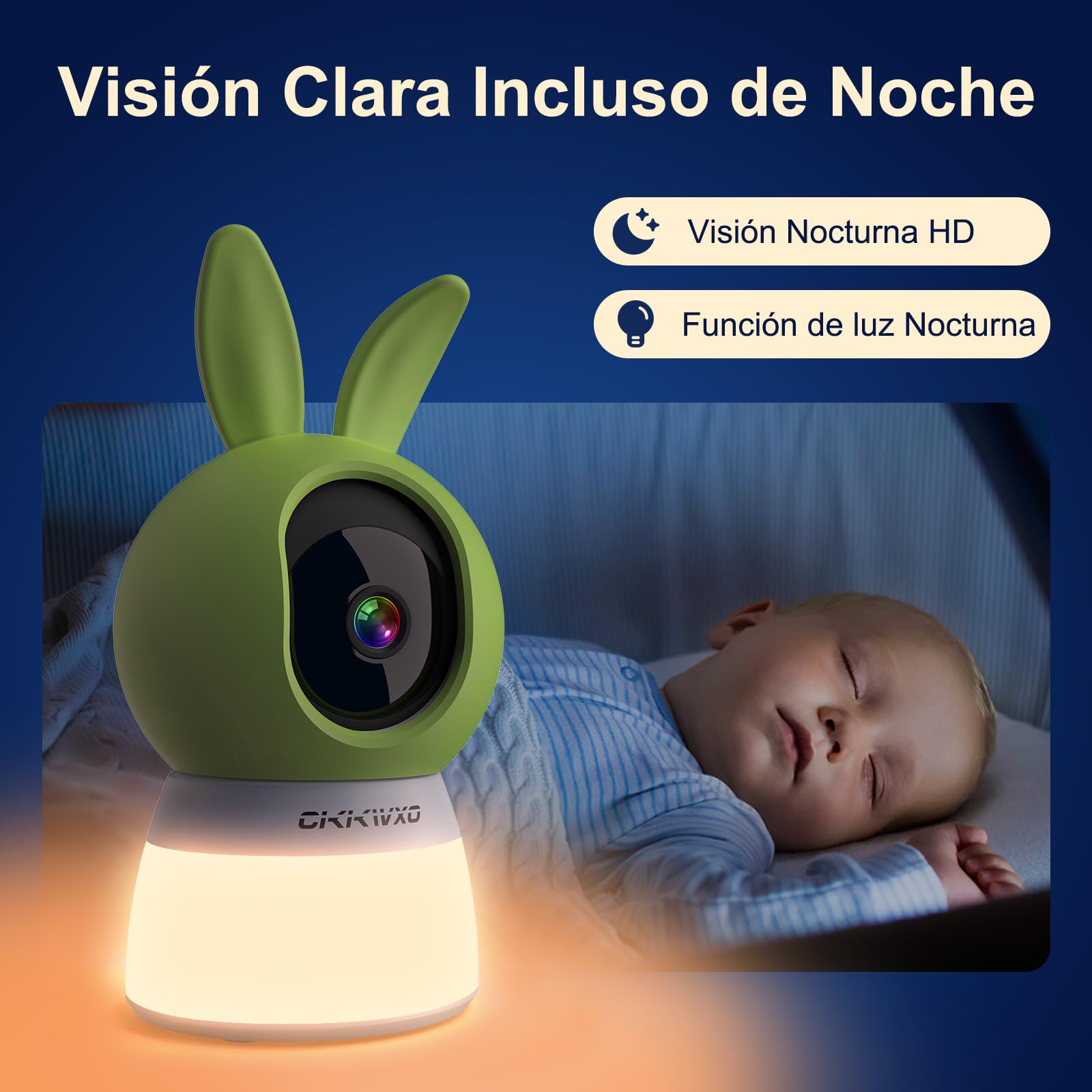 CiKiKWXO 2K Camara Vigilancia Bebe 2.4/5GHz Camara Vigilancia WiFi Interior, Baby Monitor con Modo Luz Nocturna, Seguimiento Automático, Modo Privado, Detección de Movimiento para Bebés y Mascotas - 5