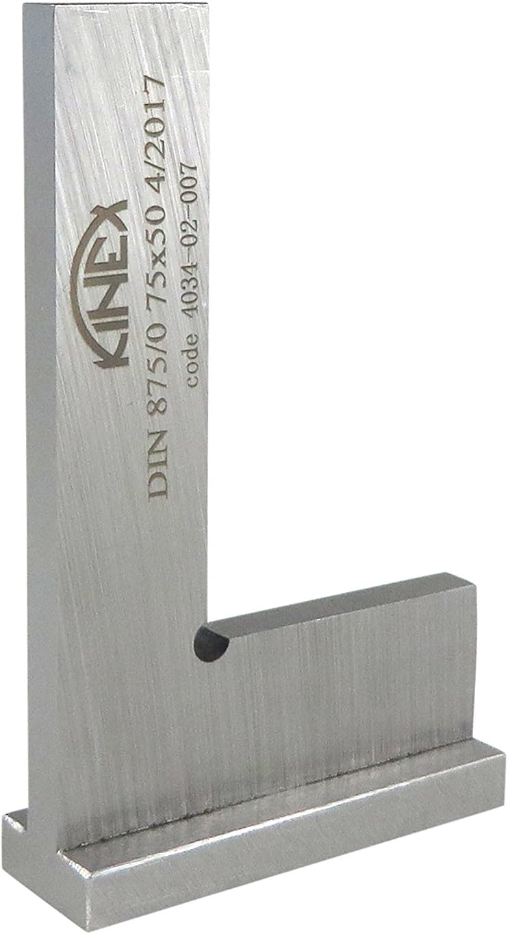 Kinex 4034-02-007 3" Tall x 2" Wide Try Machinist Square with Base DIN 875/0 Square to w/in 0.0002”