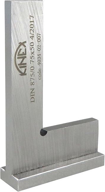 Kinex 4034-02-007 3 Inches Tall x 2 Inches Wide Try Machinist Square with Base DIN 875/0 Square to w/in 0.0002 Inches