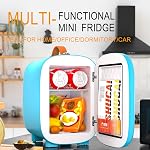 Réfrigérateur mini Hansburg pour soins de la peau, refroidisseur et réchauffeur portable, petit réfrigérateur de 4 litres / 6 canettes avec option 12V AC / DC / USB pour aliments, boissons, maquillage, dortoir, bureau et voiture
