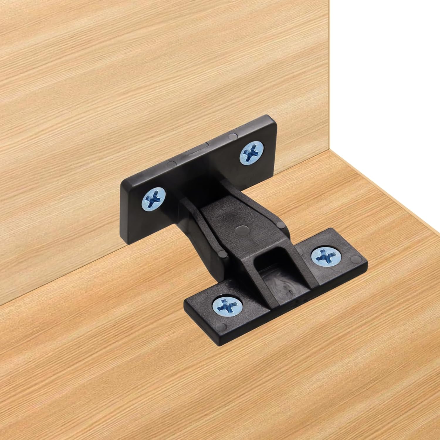 KIBBEH Clips 15 Pack Plastic Fast Assembly Furniture Panel Joint Brackets - Push-On Corner Buckles for Cabinet, Wardrobe, and Roman Column Connection, Black