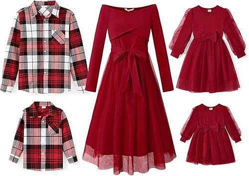 PATPAT Conjunto de ropa familiar de manga larga – look a juego madre e hija vest