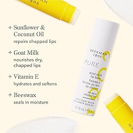 Beekman 1802 The Perfect Pucker 4-Piece Lip Balm Gift Set - Assorted Scents, Nourishes, Hydrates & Softens Lips, Prevents and Treats Dry & Chapped Lips, Cruelty-Free Lip Care