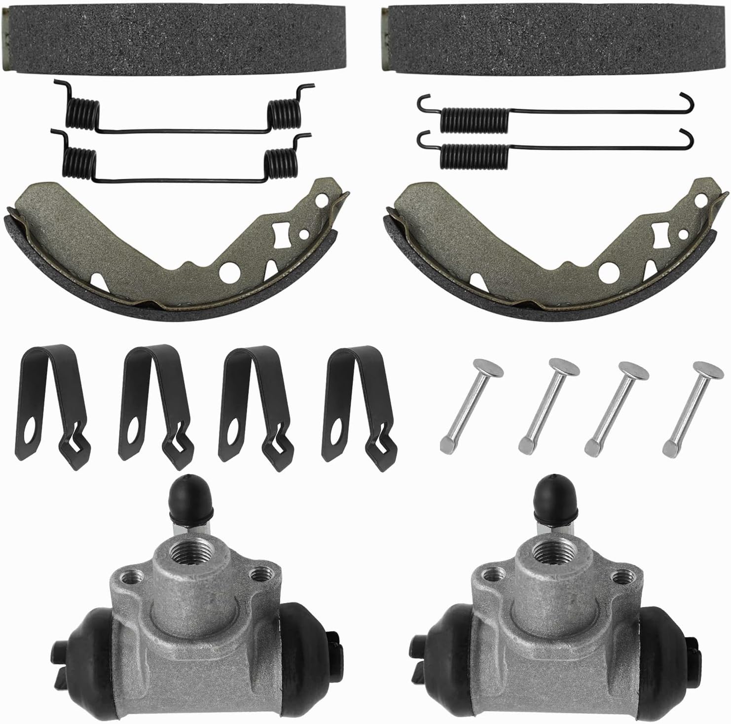 Front/Rear Brake Wheel Cylinders Shoes fit for Kawasaki Mule 600 610 KAF400 2005-2009, OEM# 43092-0001 41047-0001 41047-1052