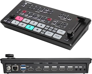 FoMaKo M1 4K HDMI Video Switcher Mixer: 5-Channel Live Streaming, PTZ Control, 4K@60Hz Input, 1080p Output