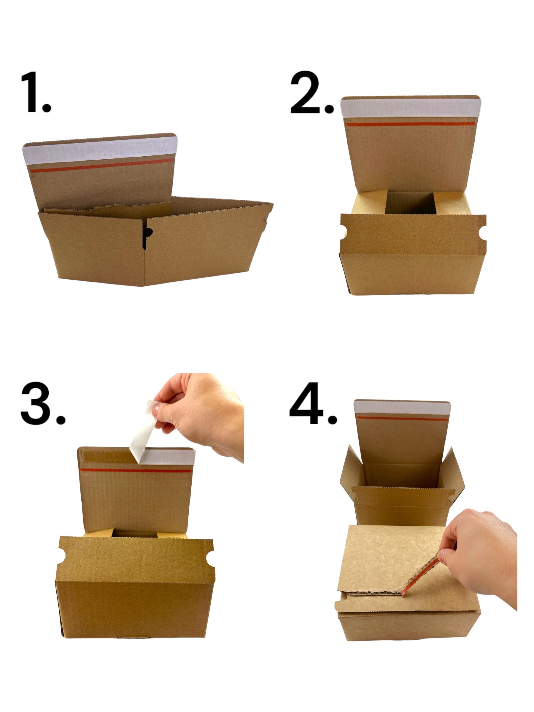 Versandkarton 100 Stück Automatikboden Karton 230x160x80mm Fix Aufrichtekarton Versandschachtel Versandkarton klein Versandverpackung Automatikkarton