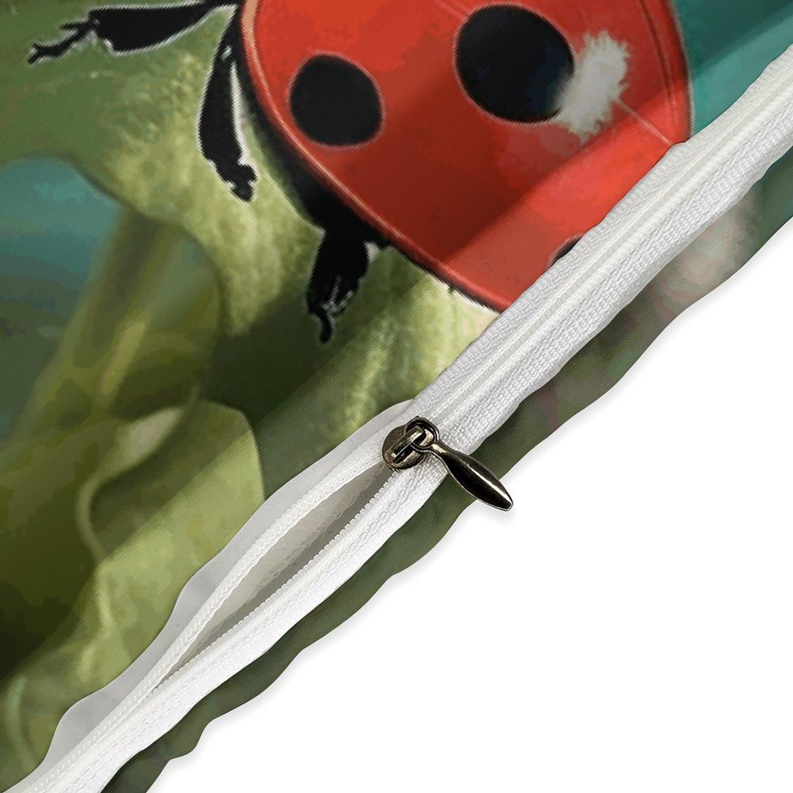 Set di biancheria da letto 3 pezzi, ultra morbido, con copriletto con paesaggio coccinella + 2 federe, leggero copripiumino double-face per casa/hotel/regali, 259 x 228,6 cm