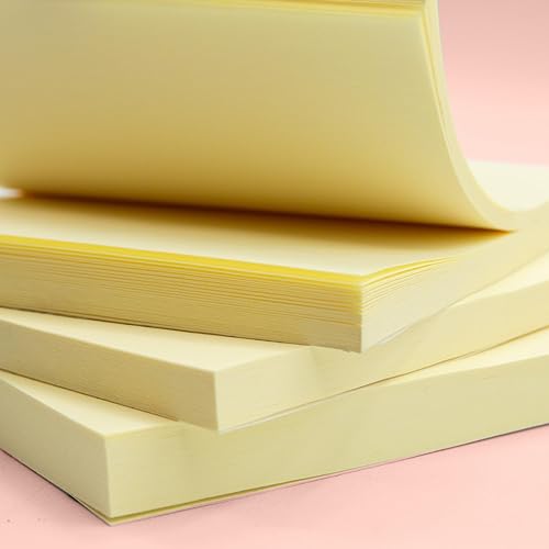 Miniatura 3 de Plus Office 3 blocs de notas adhesivas amarillas Post-Its para oficina, universidad, para tomar notas rápidas y recordatorios, 3 blocs de 100 hojas