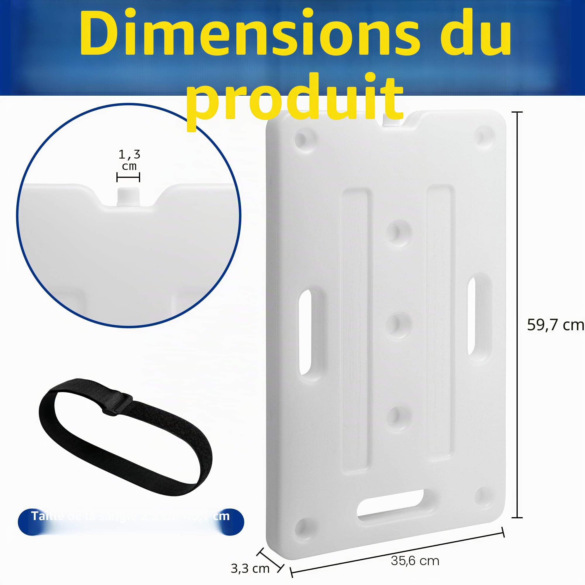Lot de 2 échelles de piscine de 60 cm x 35 cm, poids de marche de piscine robuste, conteneur de poids d’escalier de piscine amovible pour remplissage facile d’eau et de sable en sous-sol