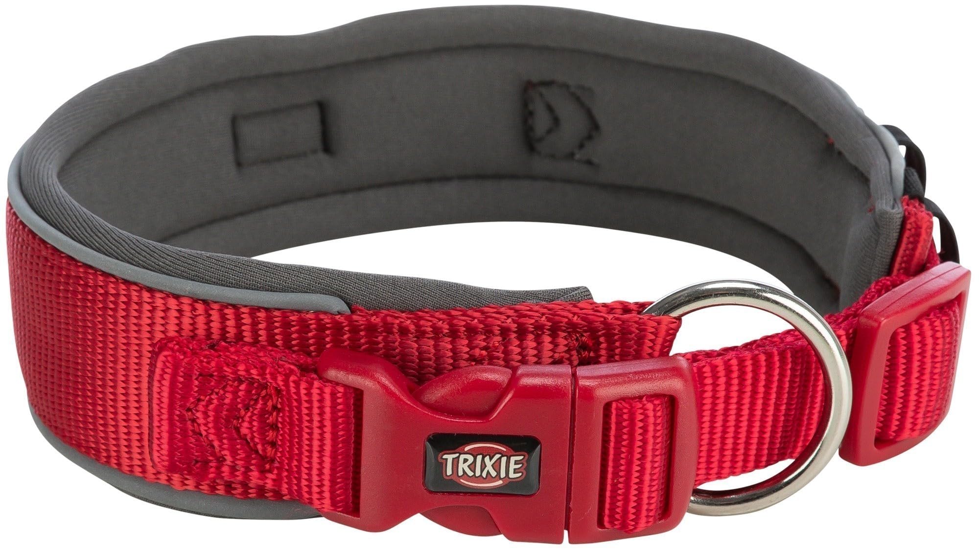 TRIXIE Premium Collar Size L-XL: 20.9-24.4 in/2.0 in neck circumference in red