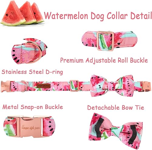 Miniatura 2 de Unique Style Paws Collar de perro de algodón con lazo floral a cuadros coloridos collar de perro con pajarita para perros pequeños, medianos y