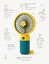 Mini USB Rechargeable Fan with Stand, GREEN AND YELLOW gallery image