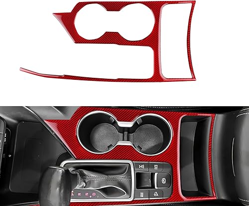 FXETRNL Real Carbon Fiber Gear Shift Water Cup Panel Trim Covers - for Kia Sport