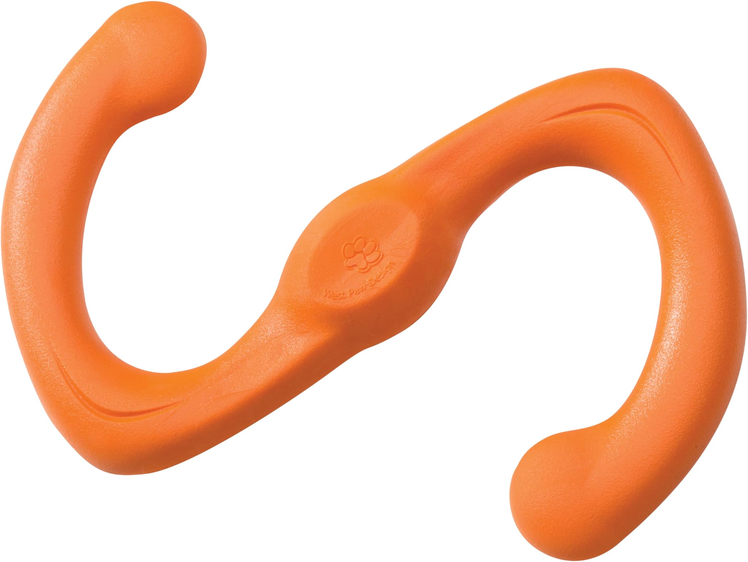 West Paw Zogoflex Bumi Dog Tug Toy – S-Shaped, Lightweight Chew Toys for Fetch, Play, Pet Exercise – Tug of War Soft Flinging Squishy Chewy Toy for Dogs – Guaranteed, Latex-Free, Large 9.5", Tangerine