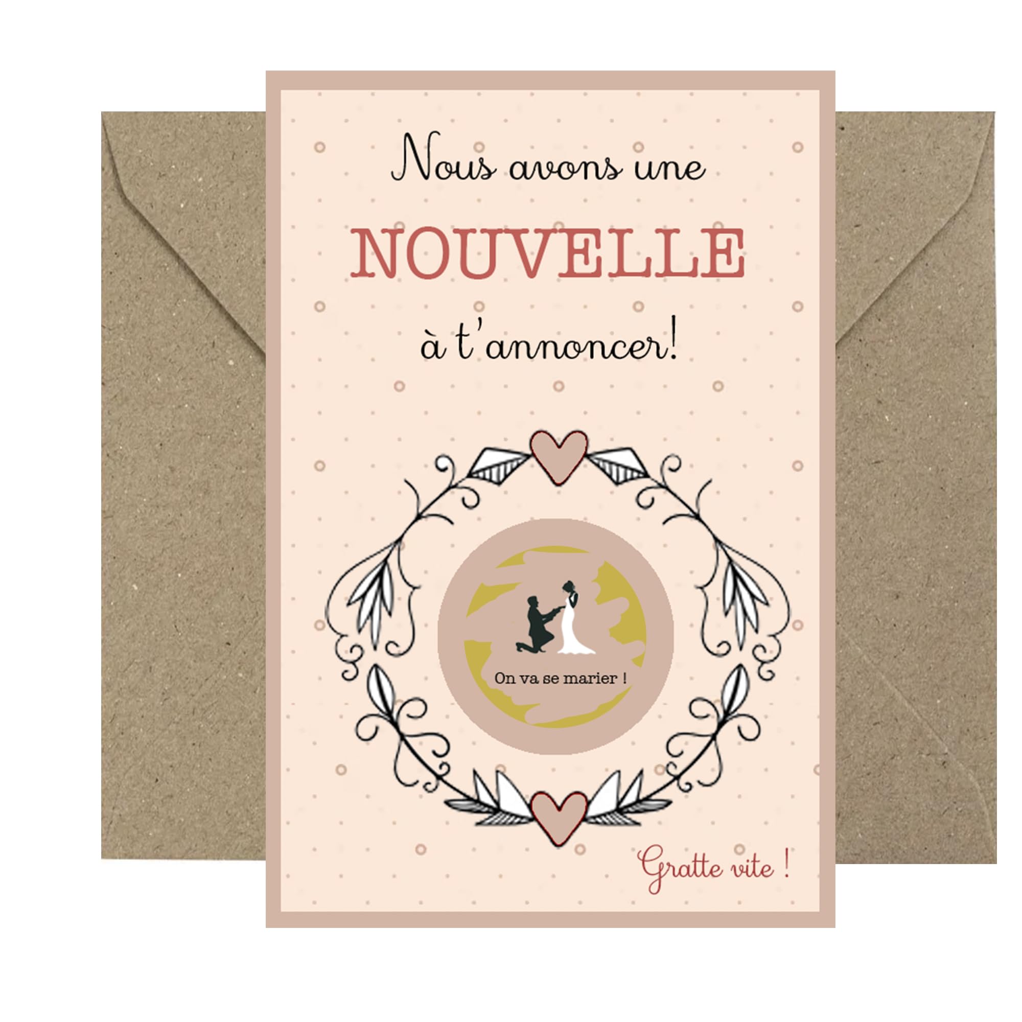 Carte à gratter On va se marier - Annonce mariage originale H&J créations