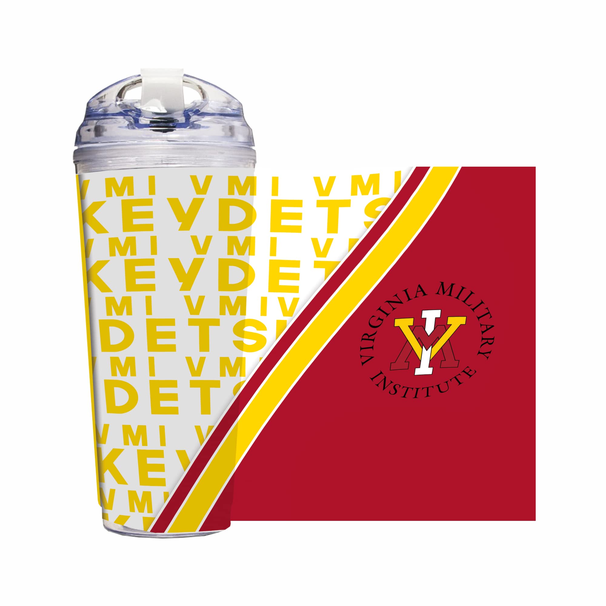 Gobelet VMI Keydets Rico Industries de 700 ml en acrylique avec paille