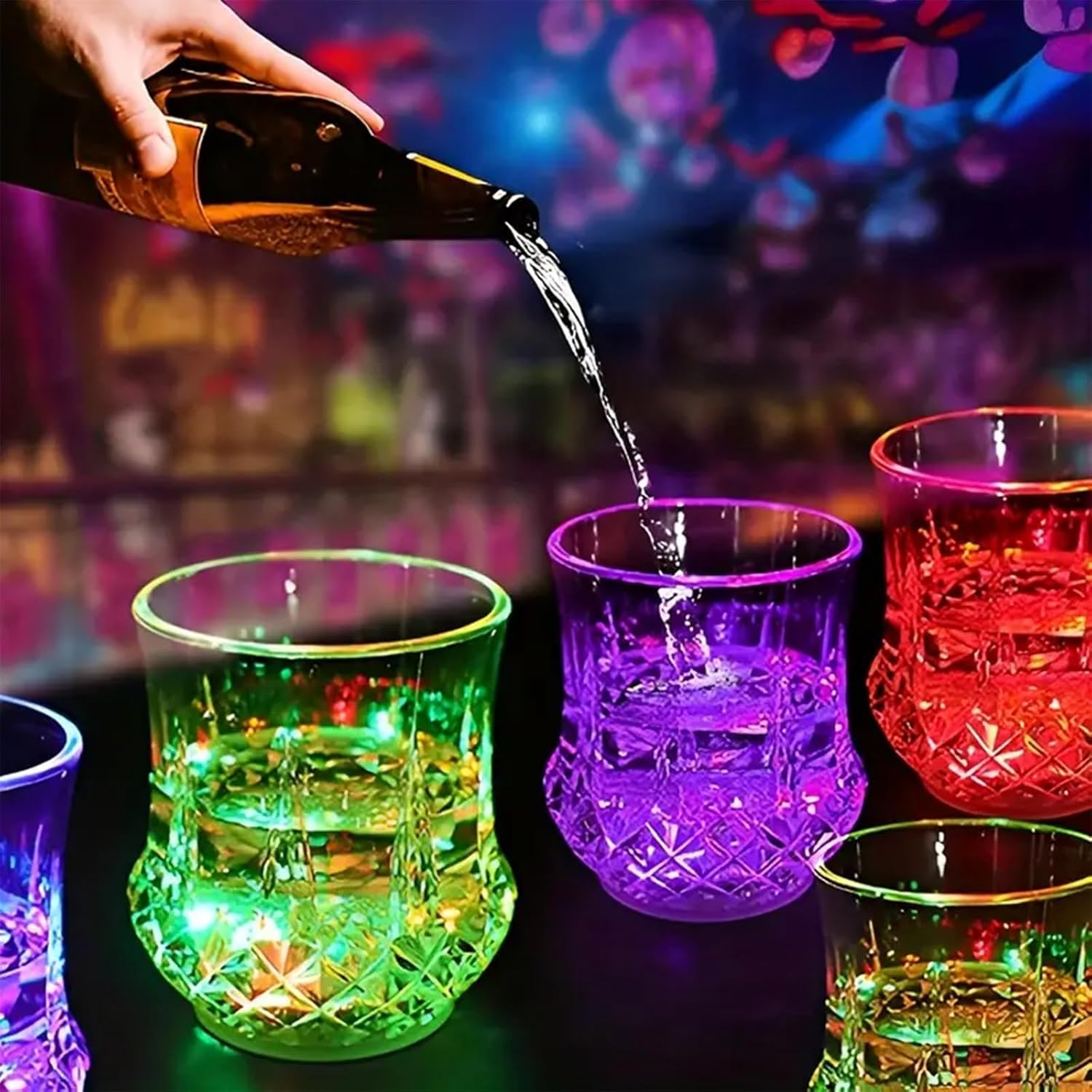 LED Coaster, 100 Pack Light Up Coasters for Drinks,10 Colors Led Bar Coaster LED Sticker Drink Lights,LED Bottle Lights for Liquor Bottles, Club,Party, Wedding,Bar Decor - Image 7