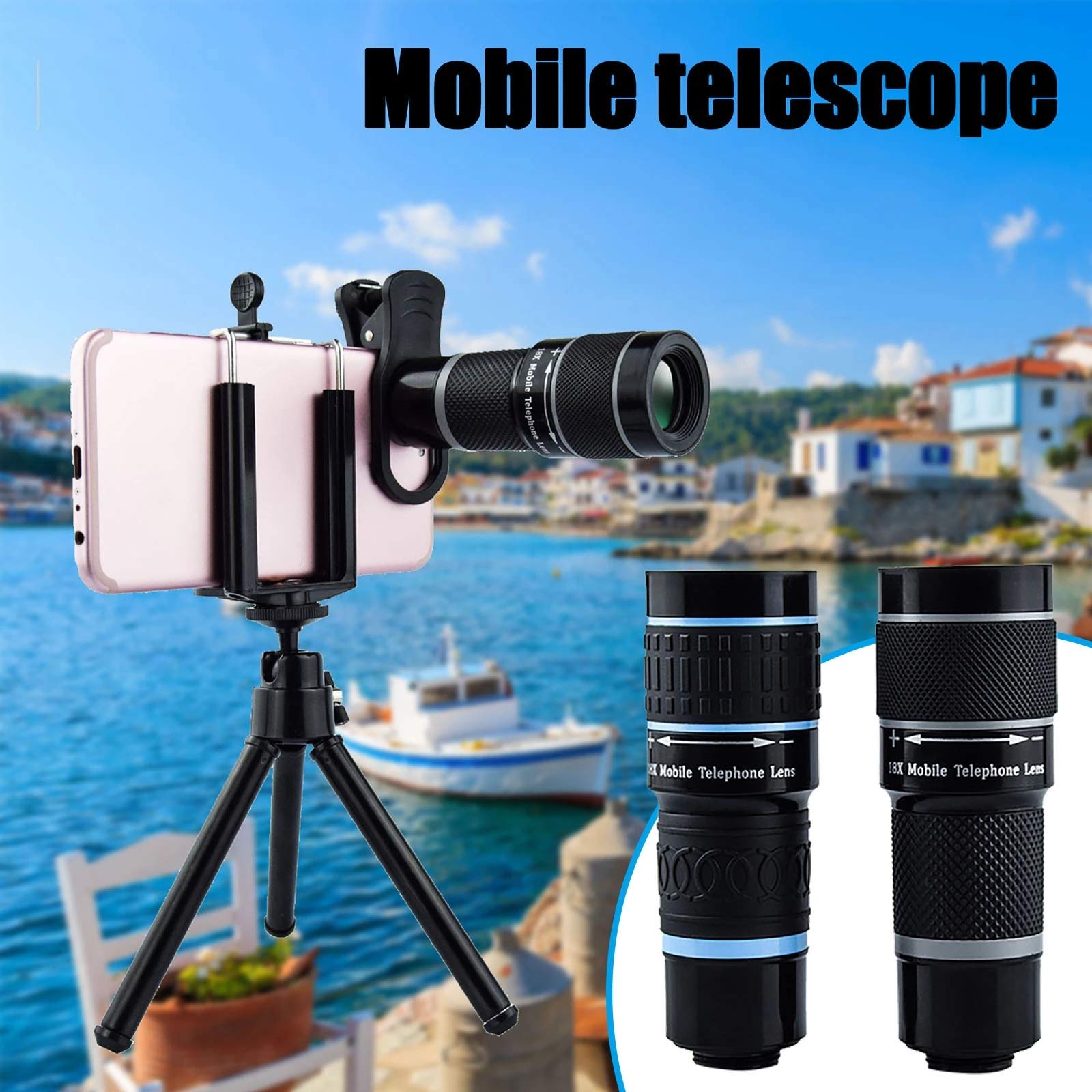 Tragbares Monokular-Teleskop für Smartphones, leistungsstarker 18x25-Optikzoom, wasserdicht, ideal für Erwachsene, Vogelbeobachtung, Camping, Wandern