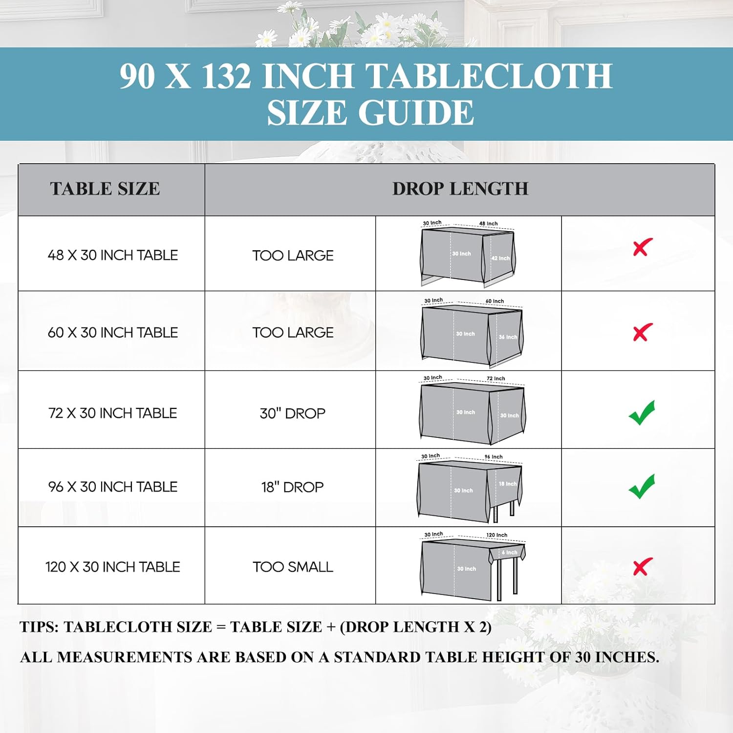 VidaFete Tablecloth 2 Pack 90 * 132inch Rectangle Table Cloth Polyester, Stain Wrinkle Resistant Rectangular Polyester Table Cover for Kitchen Dinning Party Wedding Buffet Decoration(Navy Blue) Navy Blue 132" x 90" (2 Pack)