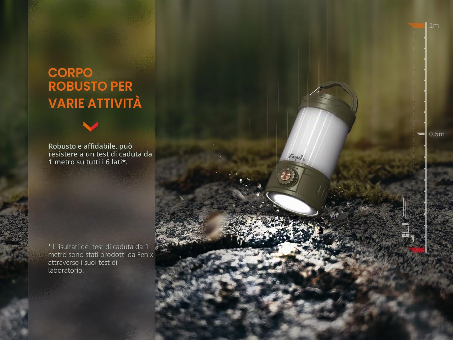 FENIX CL26R Pro - Lampada da campeggio a LED con connettore USB, 650 lumen, colore: Oliva