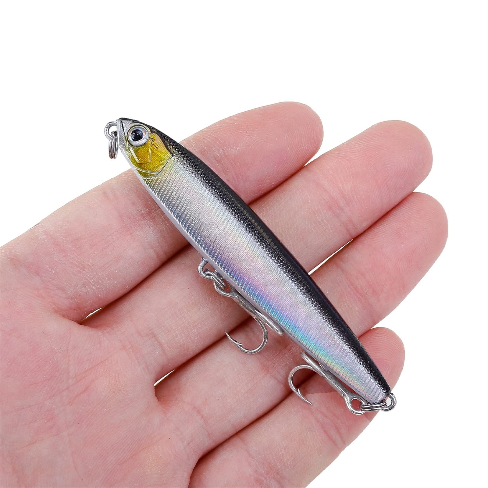 10 sztuk 8cm 12/18g Przynęta na okonia z haczykami Trident Tonące Woblery Sztuczna Przynęta Realistyczna twarda przynęta Minnow Jigging Pesca Sprzęt wędkarski