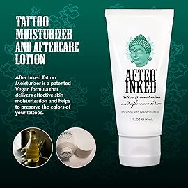 After Inked Tattoo Aftercare Lotion - Moisturizing Balm for Inked Skin, As Seen on INK MASTER - Hydrating Cream with Grape Seed Oil, Skin Nourishment & Daily Maintenance- 3 Fluid oz Tube (12-Pack)