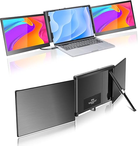 P2 PRO - Monitor portátil triple para extensor de pantalla de laptop, monitor dual, FHD 1080P, pantalla IPS tipo CPDTF compatible con MacBook M1M2,