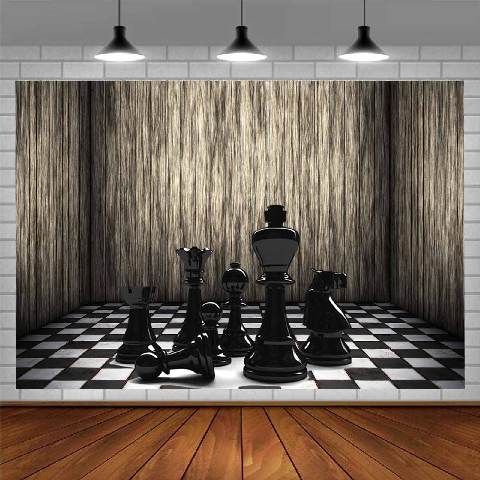 EMDSPR Chess Backdrop, 10x7ft, Black and White Checkered Photography Backgrounds Chess Board Theme Party Supplies Photo Shoot Props BJDWPR674