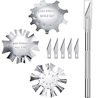 Vista 8 de Maitys 3 piezas de recortador de uñas francés, cortador de línea, cortador de bordes de acero inoxidable, cortadores de punta francesa, módulo