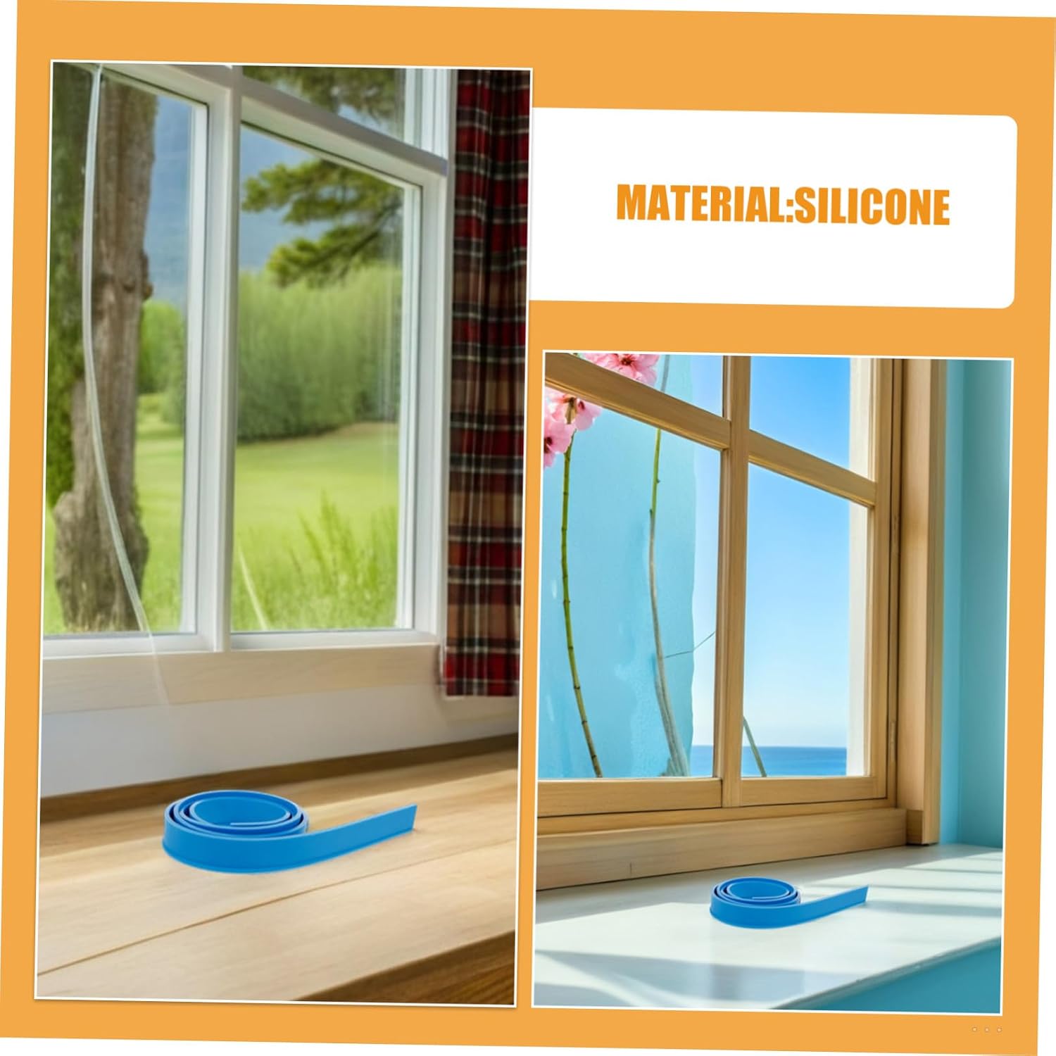 Silicone Squeegee Replacement Blades 2pcs 105cm Sturdy Rubber Window Squeegee Refills for Car, Shower, Glass Cleaning and Bathroom Doors