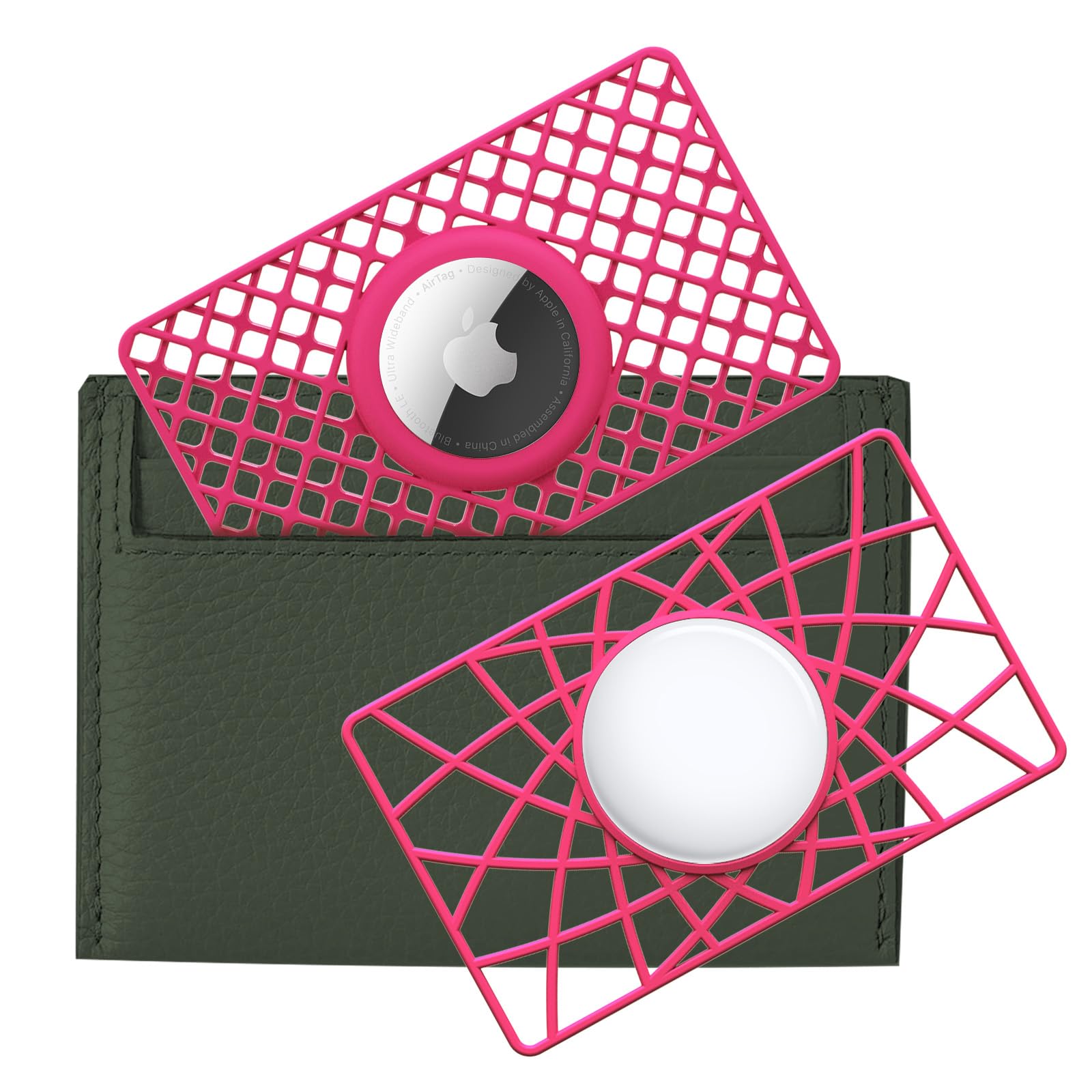 WALNEW AirTag Wallet Holder 2 Pack, Ultra Slim Thin Credit Card Size Case for Air Tags, 0.1 inch Thickness Airtag Holder for Purse, Backpack, Clutch