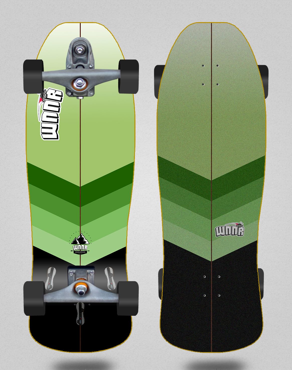 Wnnr Surfskate Complete with Surfskate T12 - Nothern Lights Nuke 9,375 x 31,5