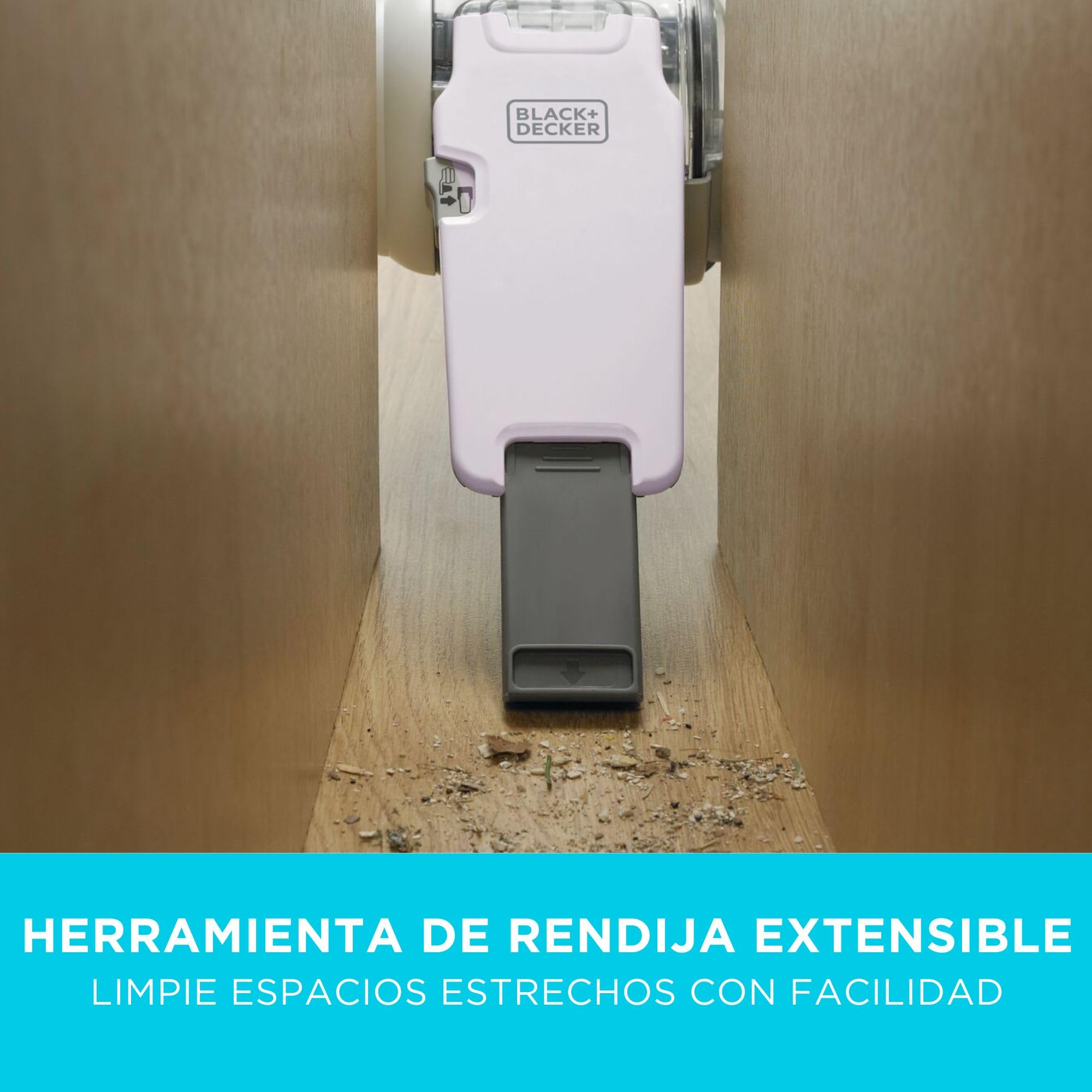 Black+Decker Aspirador de Mano sin Cable de 18 V con Cabezal pivotante, 8 Posiciones de Limpieza, Base de Carga y Accesorios, PV1820L-QW