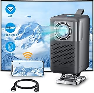 WiFi Projector, Leapwell Outdoor Video Mini Projector 1080P Supported 4500 Lumen with Screen and Max 300" Display, Portable Projector Compatible with TV Stick, iOS, Android, PS5