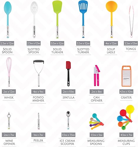 Miniatura 2 de Juego de artículos de cocina, juego para ollas y sartenes, antiadherentes y resistentes al calor, 24 piezas de nailon y acero inoxidable, juego de